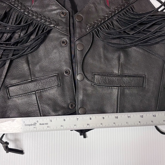 PRO-RIDER LADIES BLACK LEATHER MOTO/BIKER/WESTERN STYLE - Picture 7 of 8